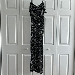 Black and white pattern maxi dress - light material